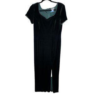 Vintage Robbie Bee Green Velvet Dress Size 8 Sweetheart Formal Homecoming Prom